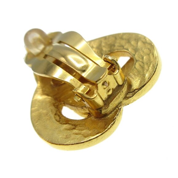 Chanel Heart Earrings Gold Clip-On